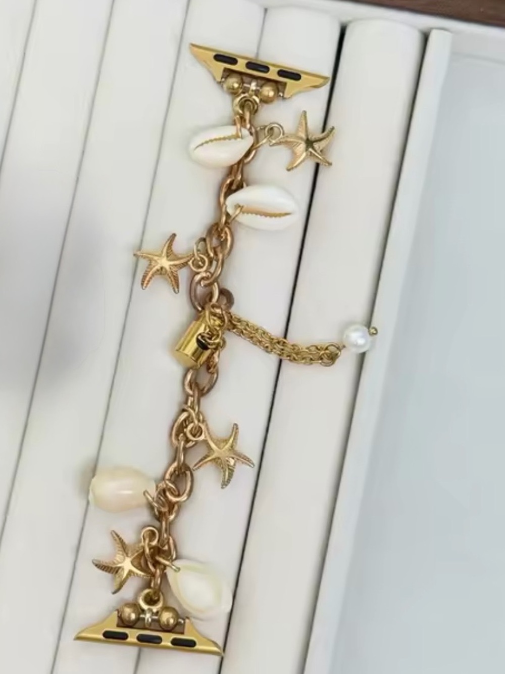 New Gold-Tone Seashell & Starfish Charm band for Smartwatch 38-49mm